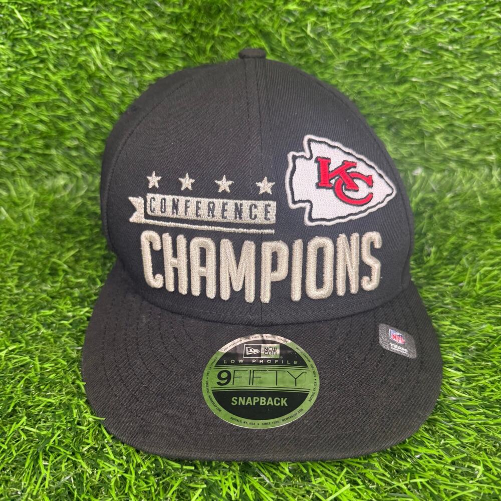 KC Chiefs New Era 2023 AFC Champions Locker Room LP 9FIFTY Snapback Hat Cap NFL